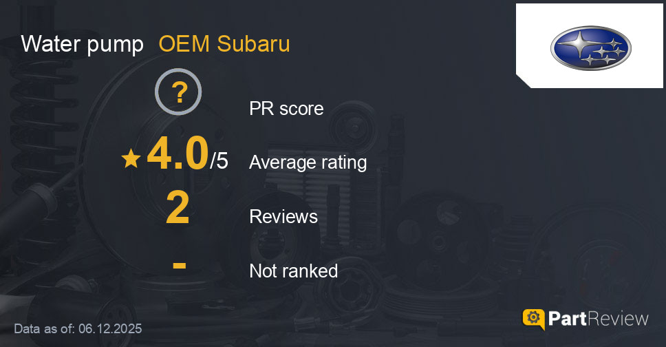 Reviews of OEM Subaru water pump