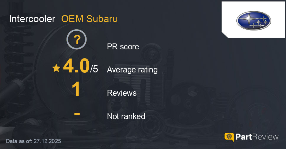 Reviews of OEM Subaru intercooler