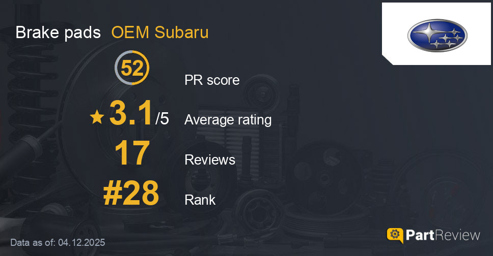 Reviews of OEM Subaru brake pads
