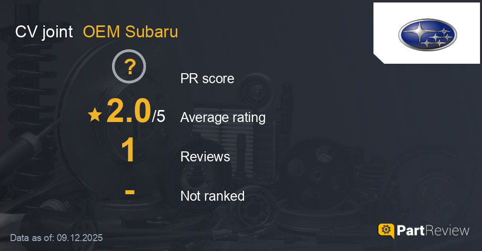 Reviews of OEM Subaru CV joint