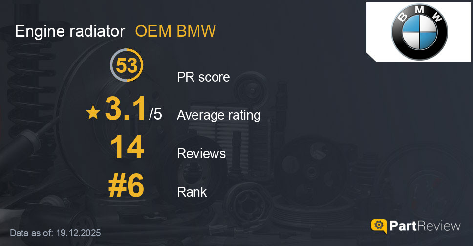 Reviews of OEM BMW engine radiator