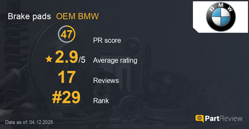 Reviews of OEM BMW brake pads