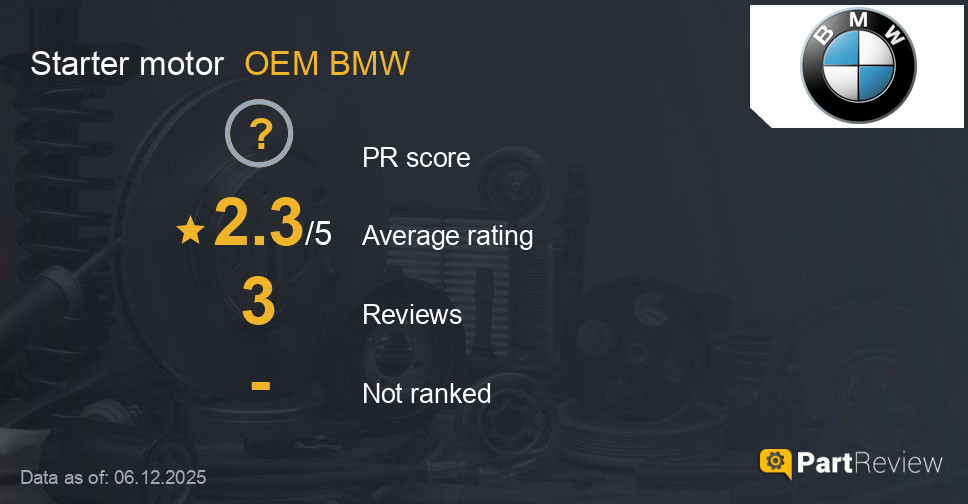 Reviews of OEM BMW starter motor