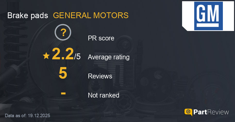 Reviews of GENERAL MOTORS brake pads