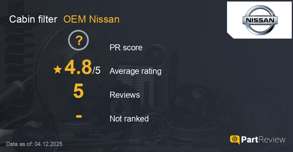 Reviews of OEM Nissan cabin filter