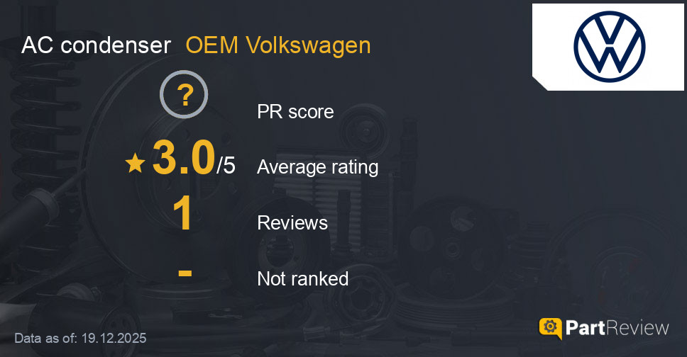 Reviews of OEM Volkswagen AC condenser