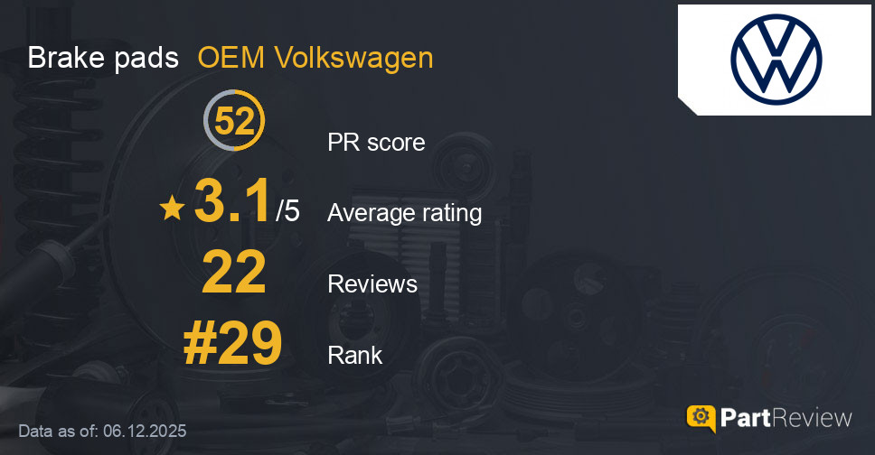 Reviews of OEM Volkswagen brake pads