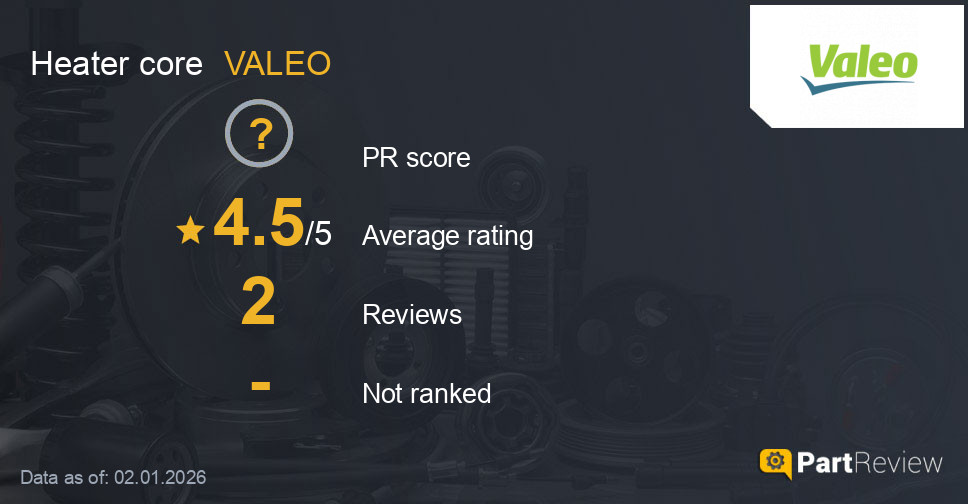 Reviews of VALEO heater core