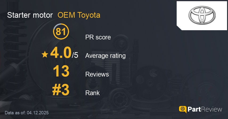 Reviews of OEM Toyota starter motor