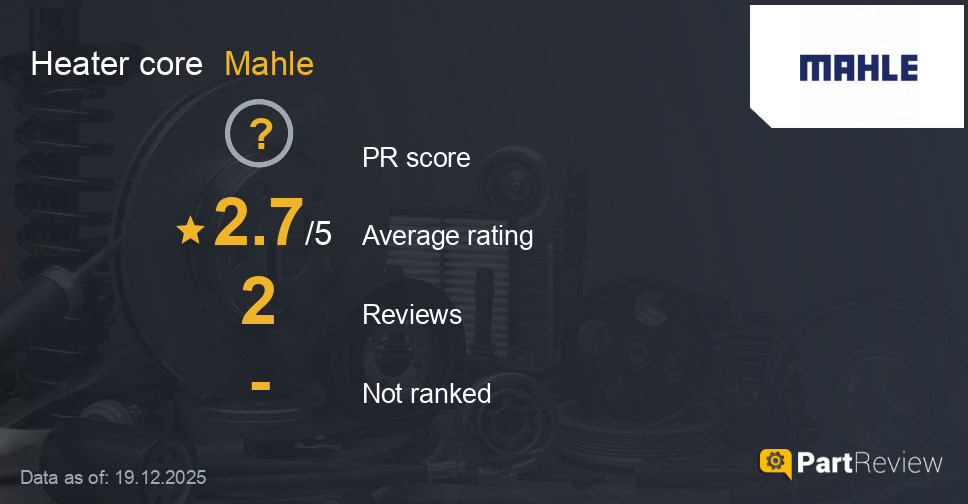 Reviews of Mahle heater core