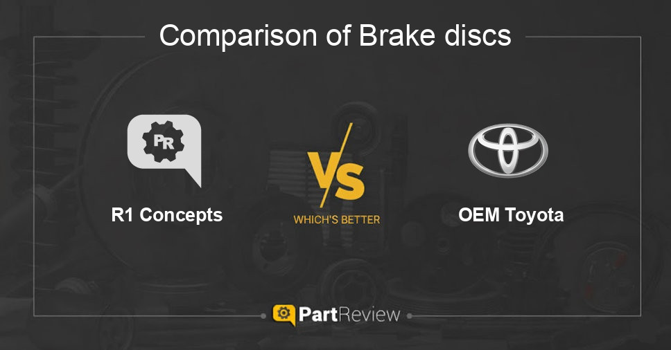 Comparison of brake discs R1 Concepts and OEM Toyota