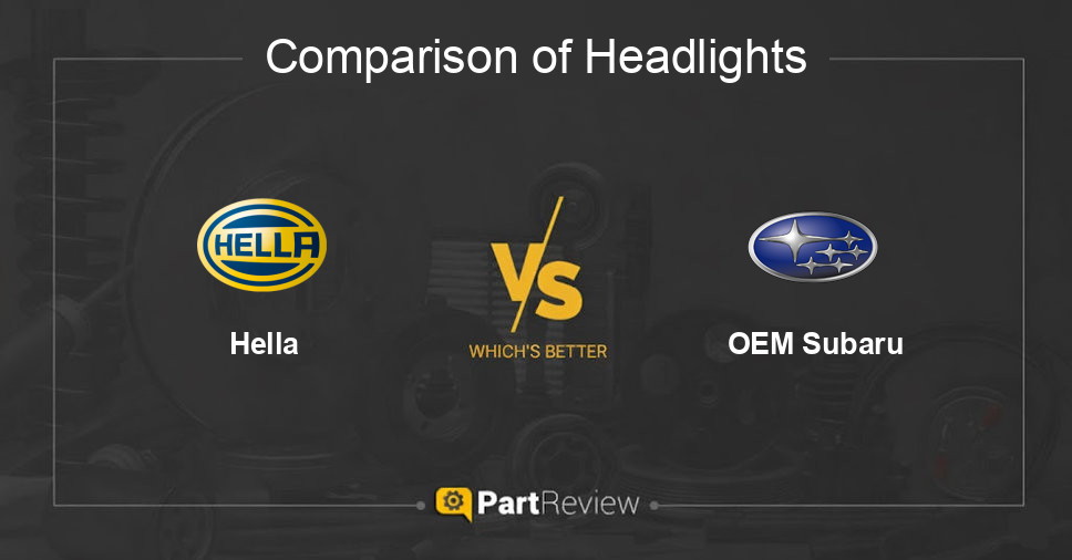 Comparison of headlights Hella and OEM Subaru