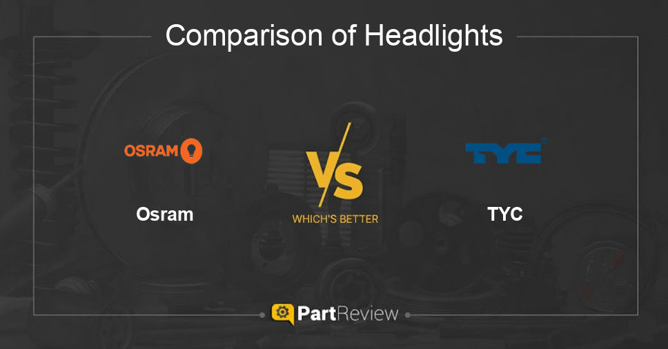 Comparison of headlights Osram and TYC