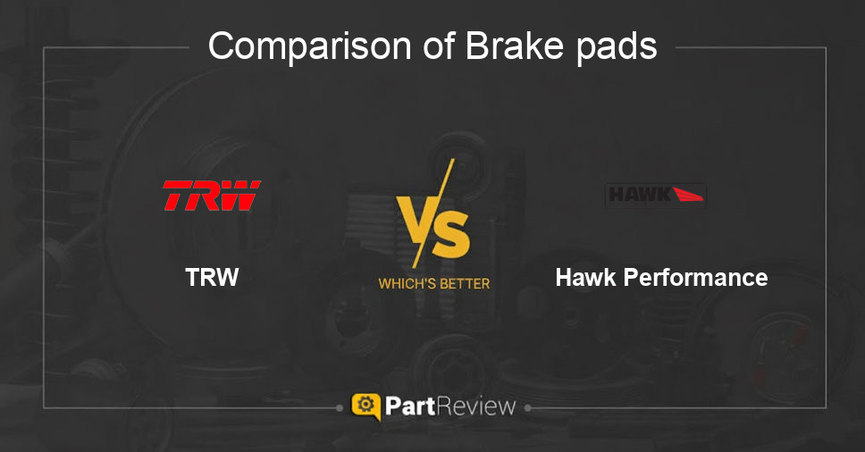 Comparison of brake pads TRW and Hawk Performance