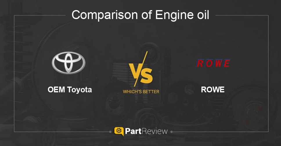 Comparison of engine oil OEM Toyota and ROWE