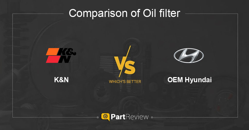 Comparison of oil filter K&N and OEM Hyundai