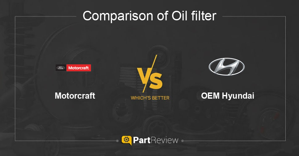 Comparison of oil filter Motorcraft and OEM Hyundai