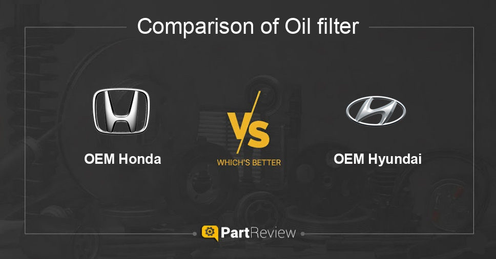 Comparison of oil filter OEM Honda and OEM Hyundai
