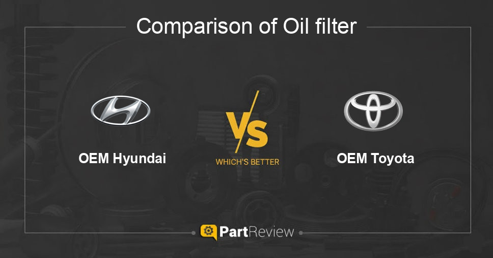 Comparison of oil filter OEM Hyundai and OEM Toyota