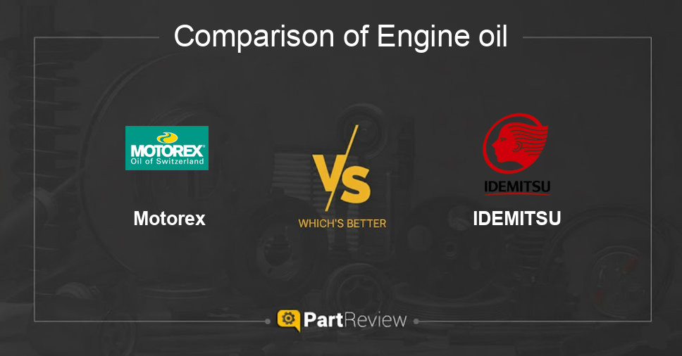 Comparison of engine oil Motorex and IDEMITSU