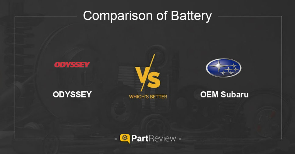 Comparison of battery ODYSSEY and OEM Subaru