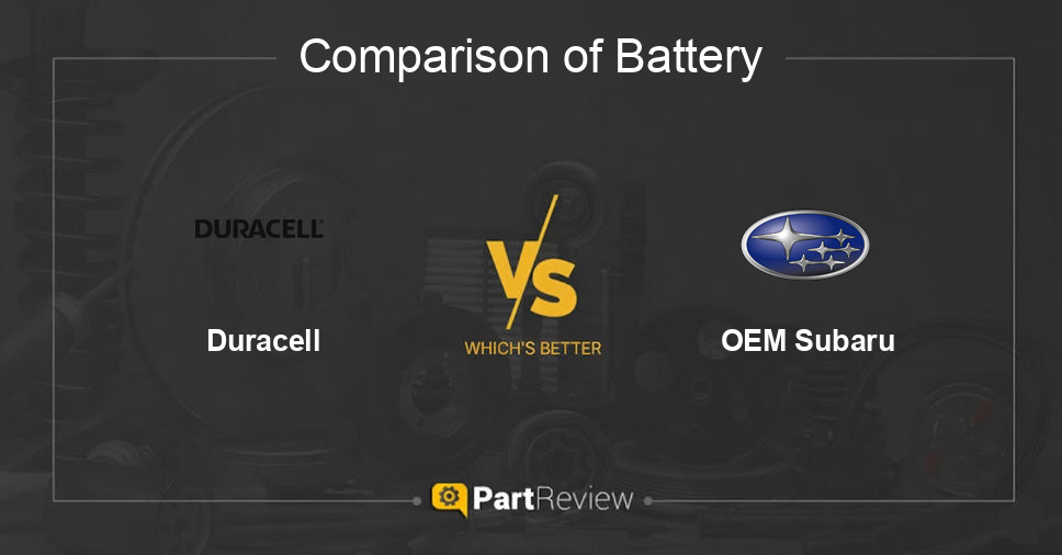 Comparison of battery Duracell and OEM Subaru