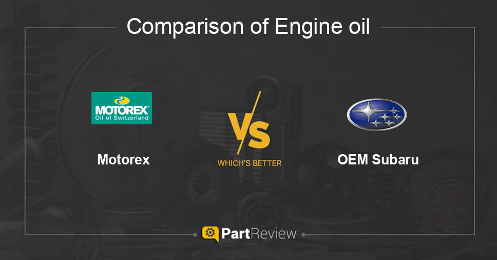 Comparison of engine oil Motorex and OEM Subaru
