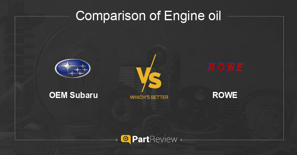 Comparison of engine oil OEM Subaru and ROWE