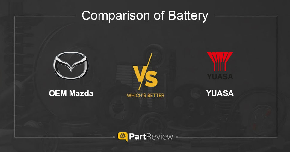 Comparison of battery OEM Mazda and YUASA