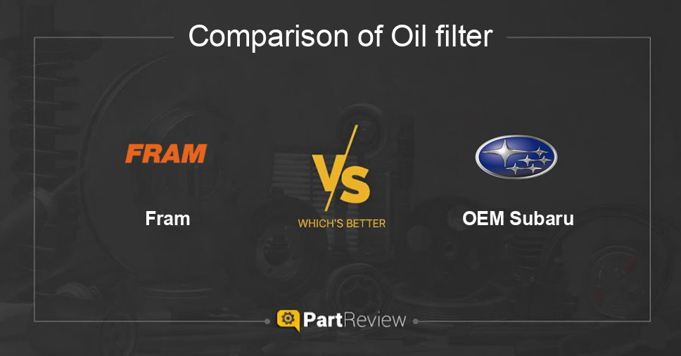 Comparison of oil filter Fram and OEM Subaru