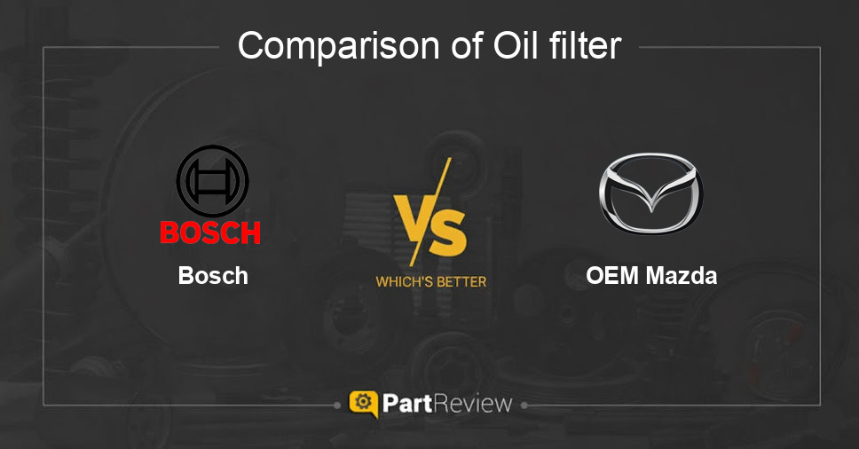 Comparison of oil filter Bosch and OEM Mazda