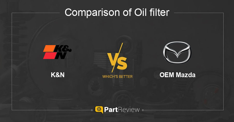 Comparison of oil filter K&N and OEM Mazda