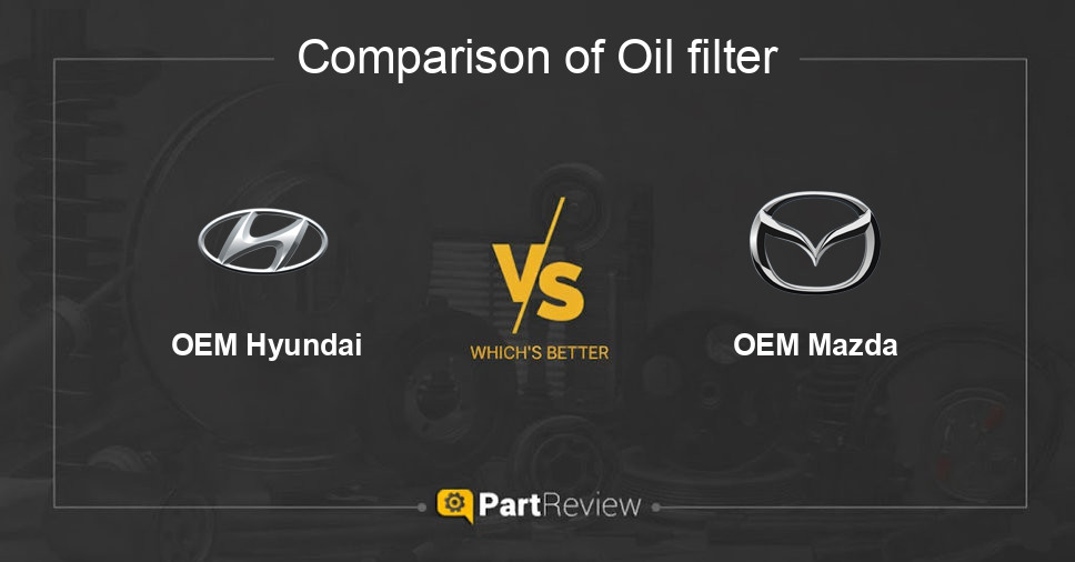 Comparison of oil filter OEM Hyundai and OEM Mazda