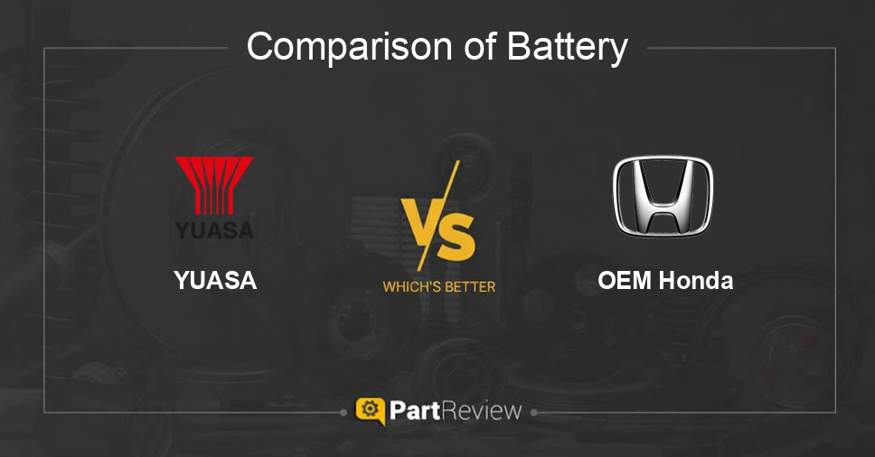 Comparison of battery YUASA and OEM Honda