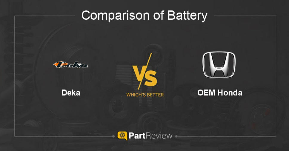 Comparison of battery Deka and OEM Honda