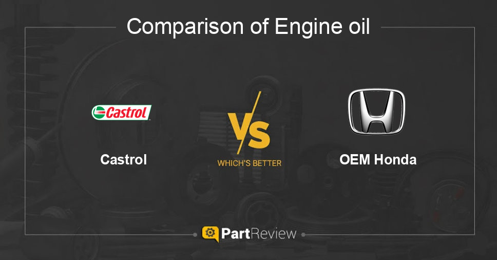 Comparison of engine oil Castrol and OEM Honda