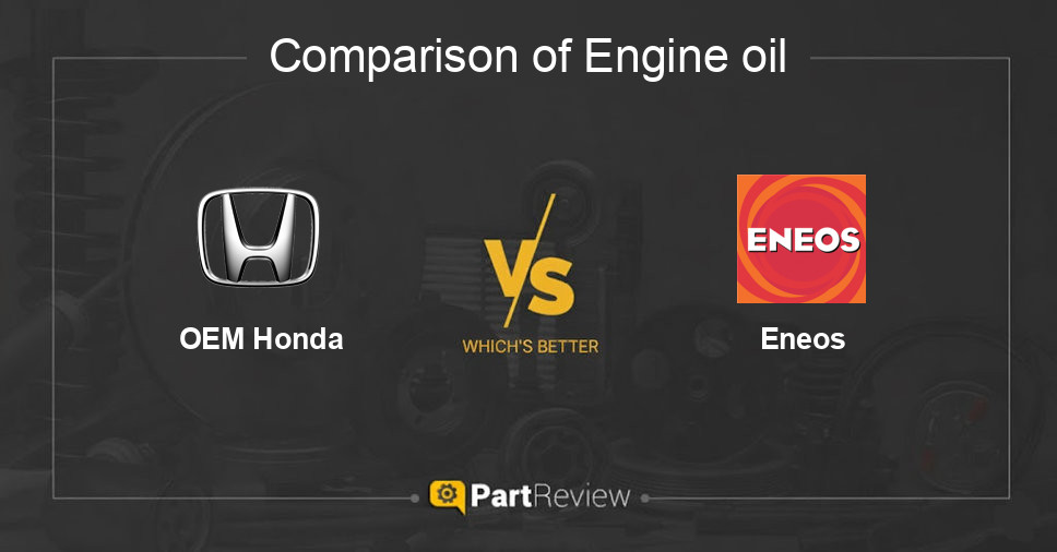 Comparison of engine oil OEM Honda and Eneos