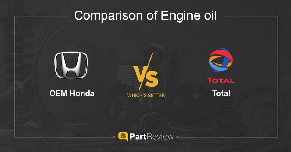 Comparison of engine oil OEM Honda and Total