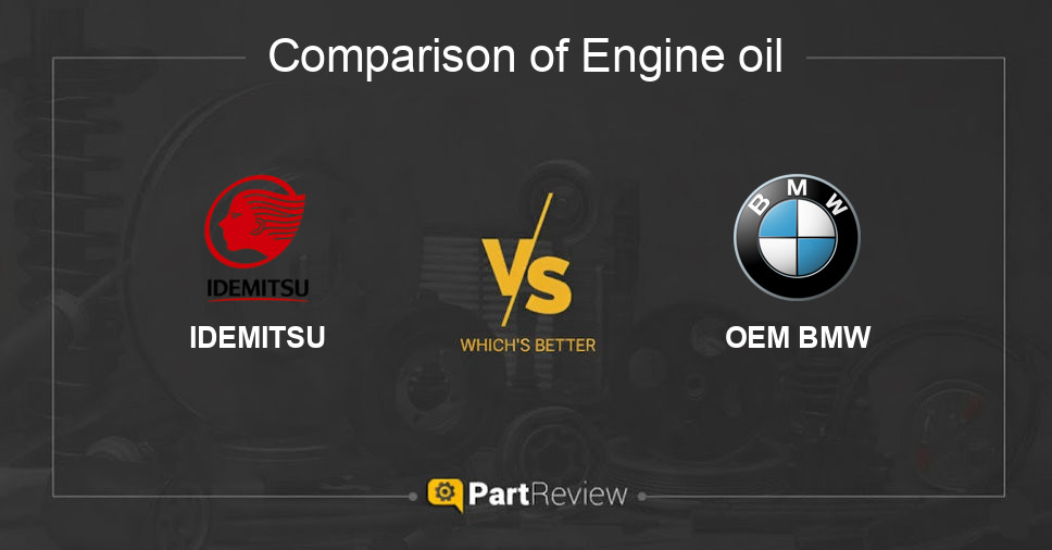 Comparison of engine oil IDEMITSU and OEM BMW
