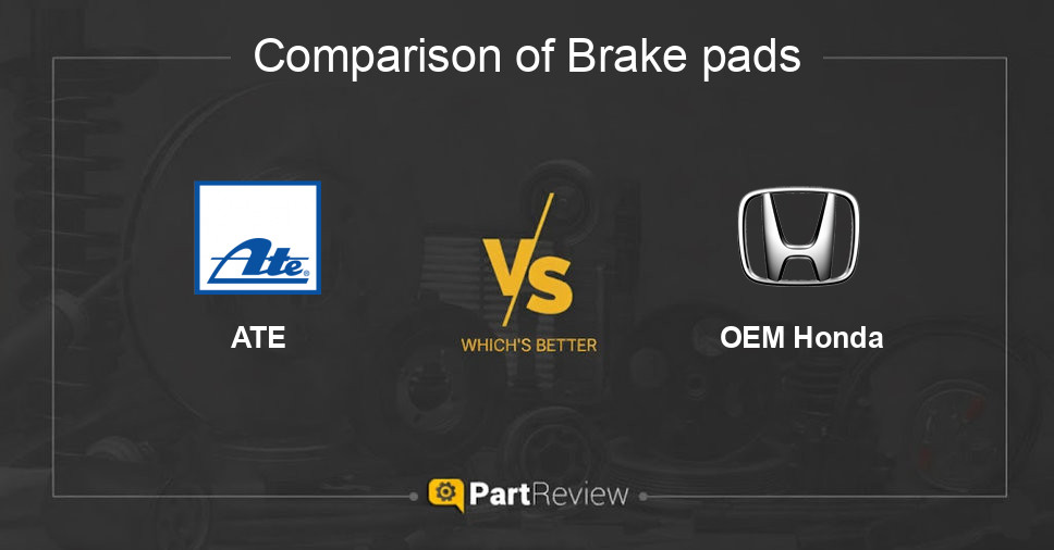 Comparison of brake pads ATE and OEM Honda
