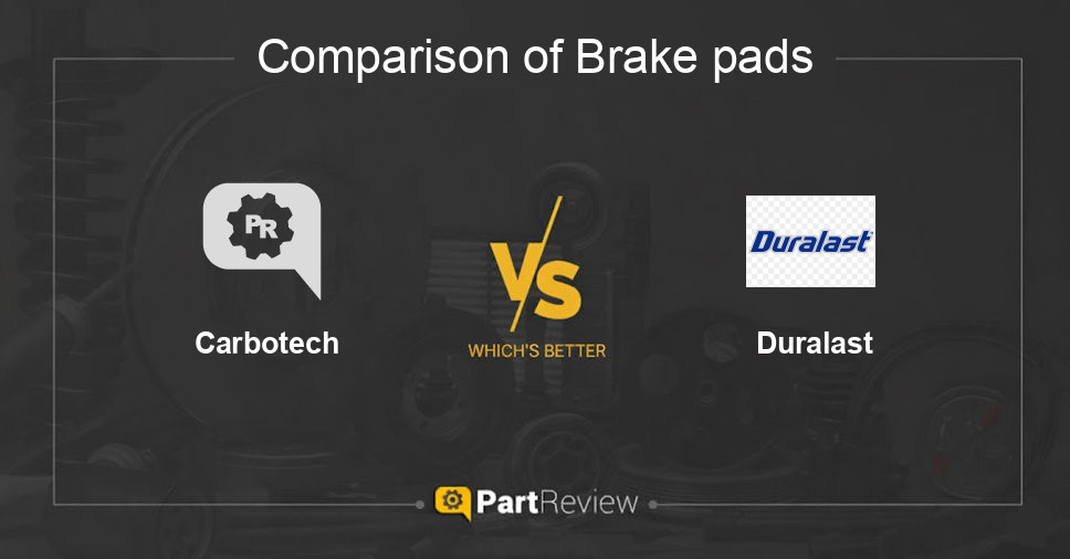 Comparison of brake pads Carbotech and Duralast