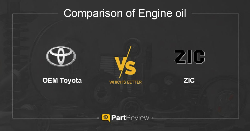 Comparison of engine oil OEM Toyota and ZIC