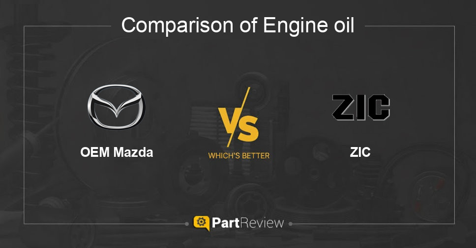 Comparison of engine oil OEM Mazda and ZIC