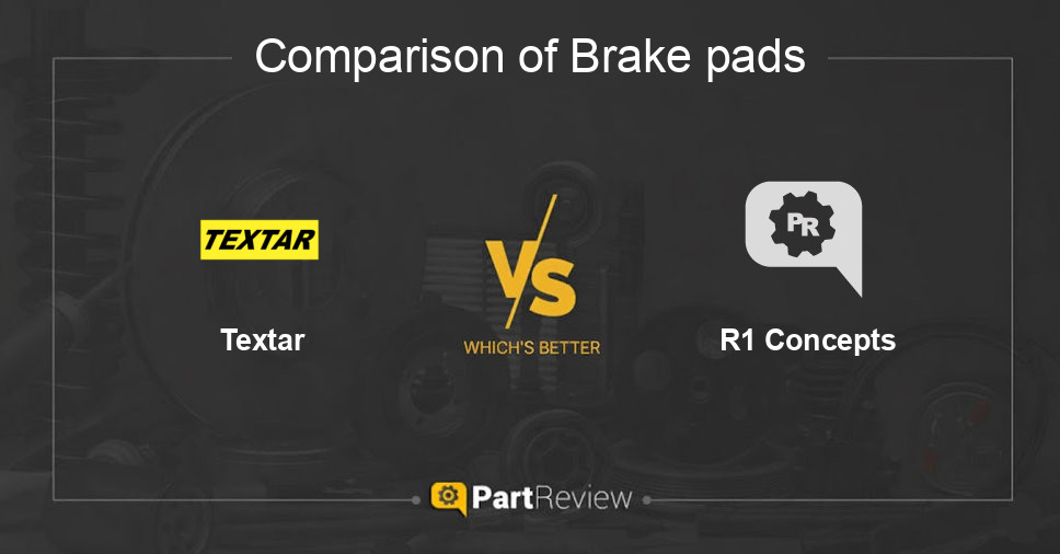 Comparison of brake pads Textar and R1 Concepts
