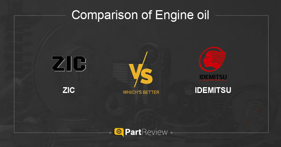 Comparison of engine oil ZIC and IDEMITSU