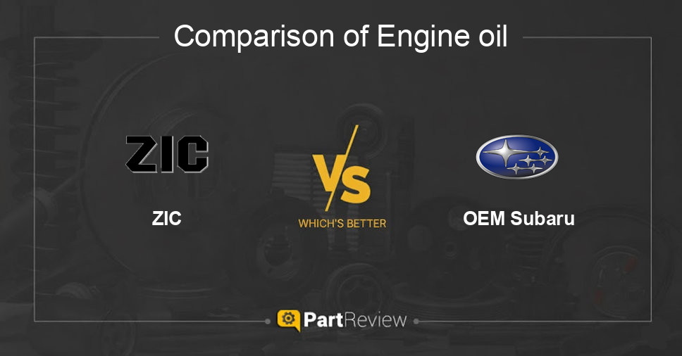 Comparison of engine oil ZIC and OEM Subaru