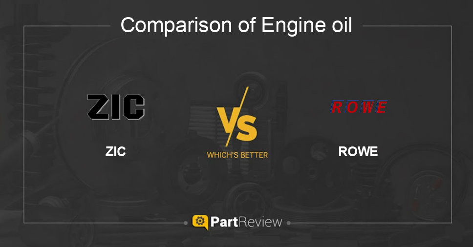 Comparison of engine oil ZIC and ROWE