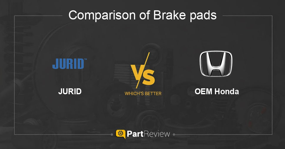 Comparison of brake pads JURID and OEM Honda