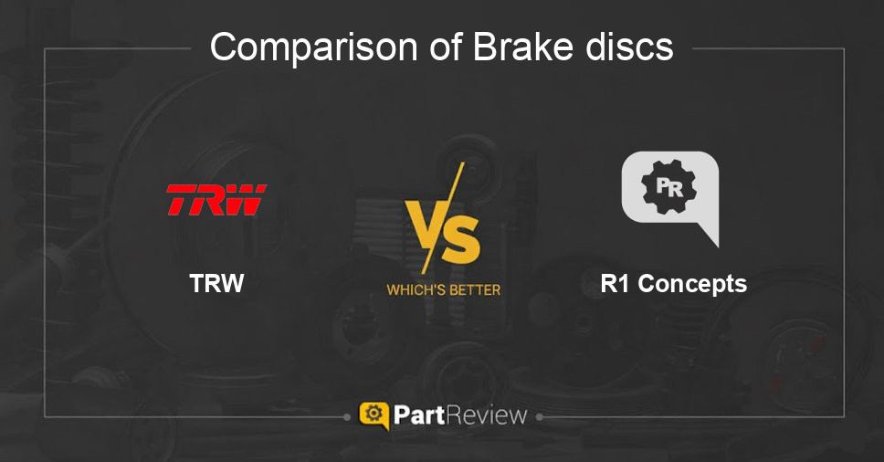 Comparison of brake discs TRW and R1 Concepts