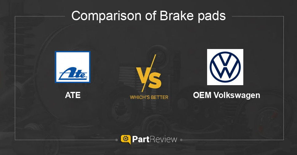 Comparison of brake pads ATE and OEM Volkswagen